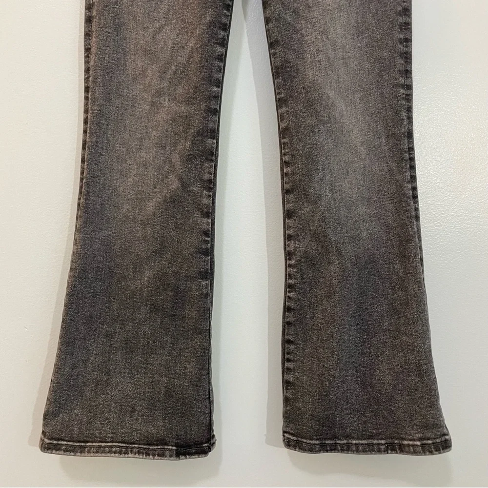 Frame Denim Black Gray Mini Boot Jeans